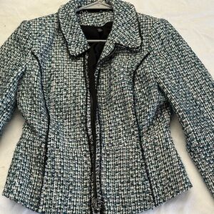 Women's Tweed Jacket - Teal and Black